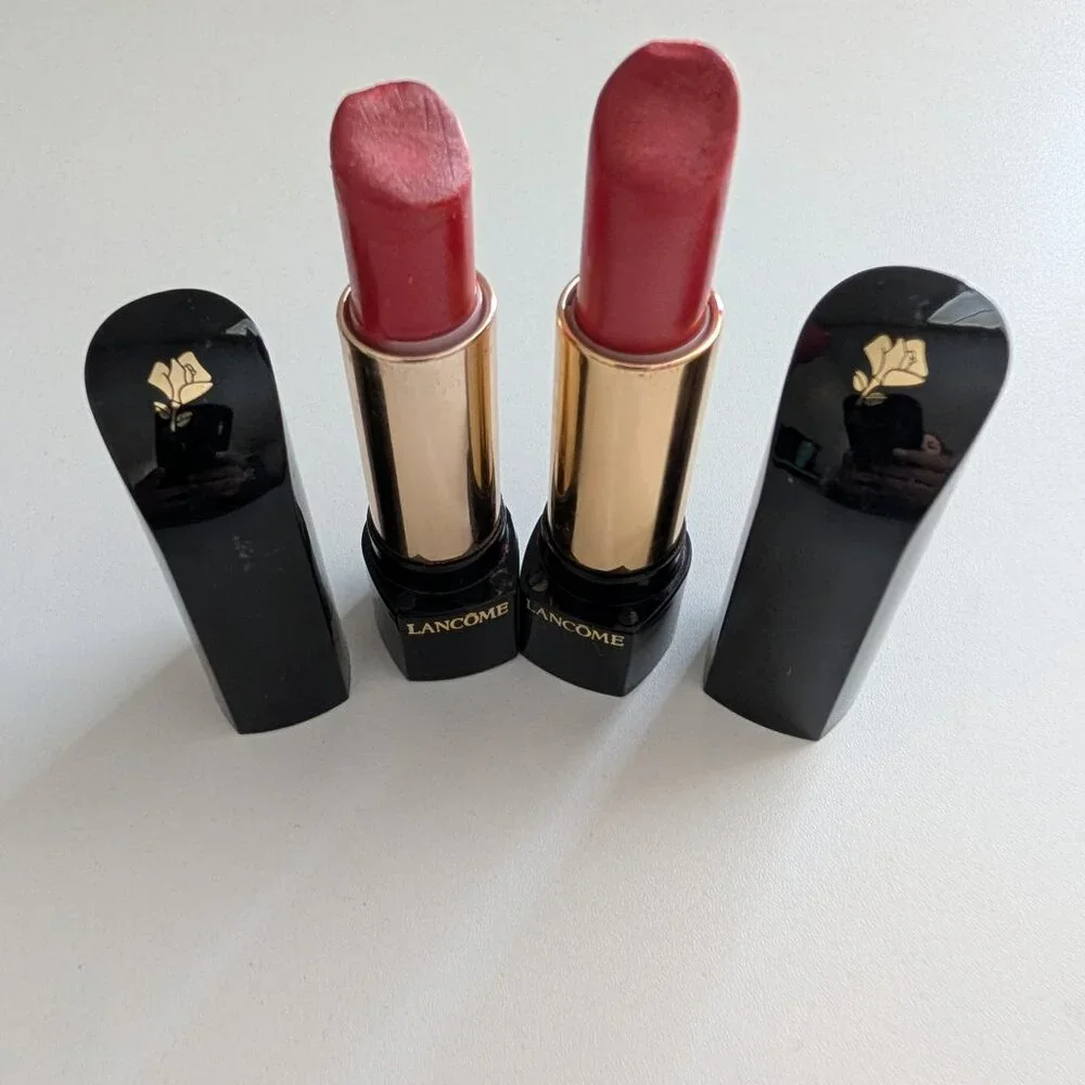 Lancome L'Absolu Rouge Lipstick SAFFRON SILK Lot of 2 Preowned RARE